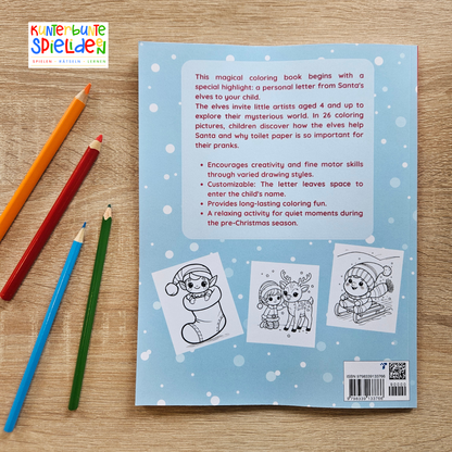 Santas Elves Coloring Book - Personalized Coloring Book for Children