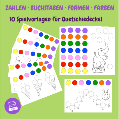 Spielvorlagen zum Download für Quetschiedeckel: Upcycling-Spaß für Kinder