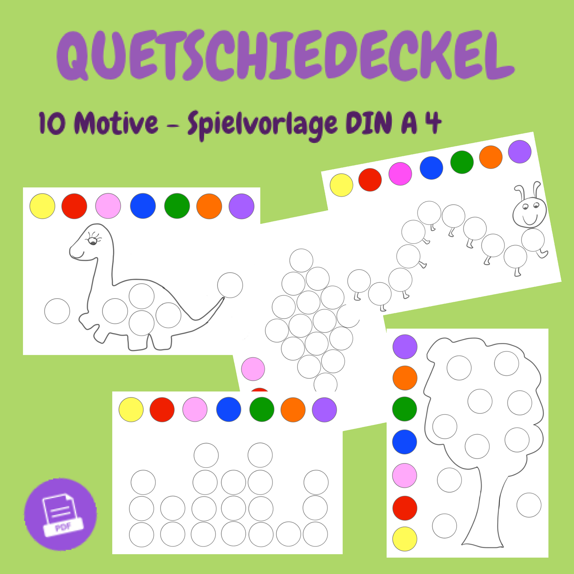 Spielvorlagen zum Download für Quetschiedeckel: Upcycling-Spaß für Kinder