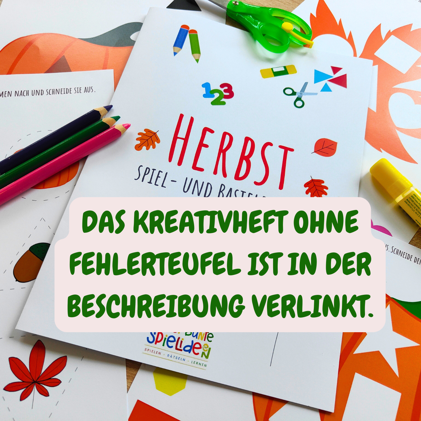 kreativheft für Kleinkinder Herbst herbstsymbole Spiel und Bastelheft