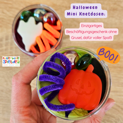 Halloween Play Dough Kit handgemachte vegane Knete mit losenTeilen Kreatives Spiel für Kinder für Halloween und in der Herbstzeit,Knete für Kinder, Gastgeschenk, Kleines Geschenk zu Halloween unter 10 Euro