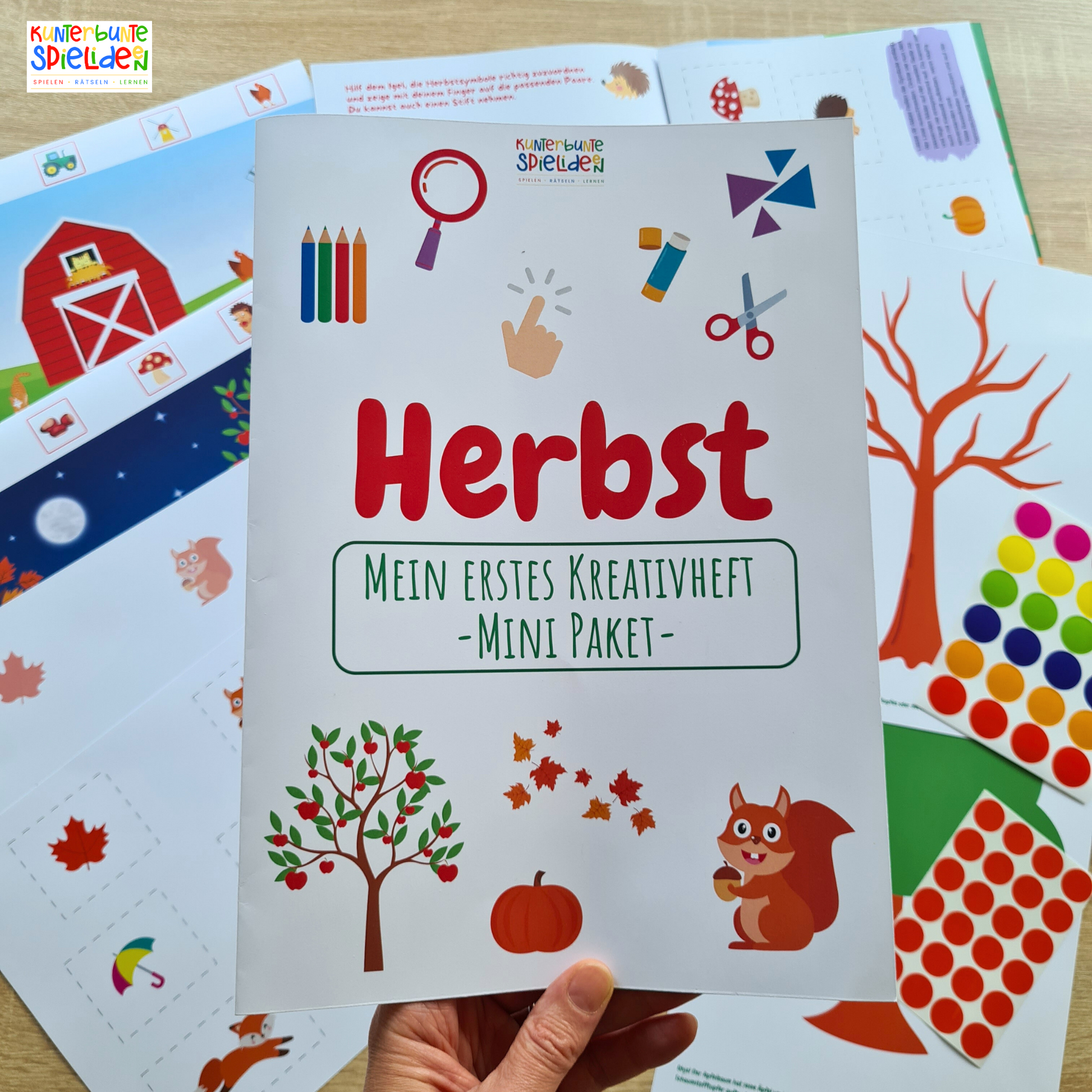 Kreativheft für Kleinkinder 18 Monate 20 Monate Herbst Beschäftigung Kleinkinder – Montessori Bastelheft mit Stickern und Spielideen ab 2 Jahren