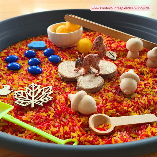  Herbstliches Sensory Play Kit, Sensory Play Herbst, Montessori Aktionstablett Herbst Zubehör, Jahreszeitentisch Herbst Dekoration, Sensorisches Spielset für Kleinkinder, Kreatives Herbstspiel für Kinder