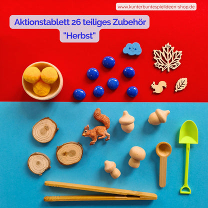 Herbstliches Sensory Play Kit, Sensory Play Herbst, Montessori Aktionstablett Herbst Zubehör, Jahreszeitentisch Herbst Dekoration, Sensorisches Spielset für Kleinkinder, Kreatives Herbstspiel für Kinder