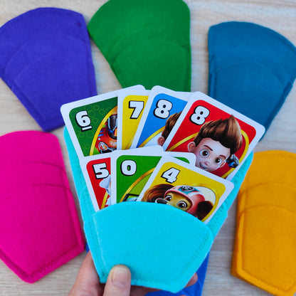 Geschenk Kleinkinder Kartenhalter aus Filz Spielhilfe Kartenspielen