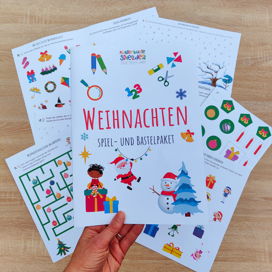 Kreativheft "Weihnachten" - spielerisches Lernen: Rätseln, Zahlen, Buchstaben, Schneiden, Malen, Verbinden, Vorschule, Kindergarten