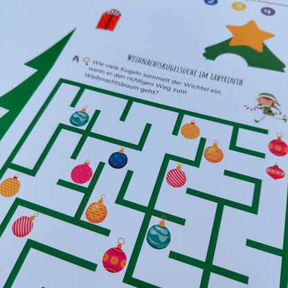 Kreativheft "Weihnachten" - spielerisches Lernen: Rätseln, Zahlen, Buchstaben, Schneiden, Malen, Verbinden, Vorschule, Kindergarten