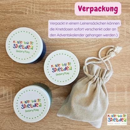 Knete für Kinder Weihnachten Weihnachtsknete Knete im Glas Adventskalenderfüllung, Gastgeschenk Weihnachten, Idee Adventskalender, Nikolausgeschenk Knete, Sensory Play Weihnachten, Sensorik Spiel Montessori Weihnachten, Kreatives Beschäftigungsspiel