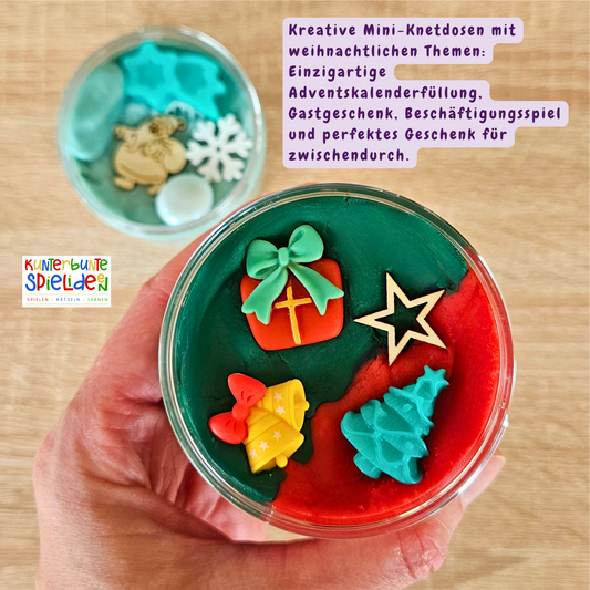 Knete für Kinder Weihnachten Weihnachtsknete Knete im Glas Adventskalenderfüllung, Gastgeschenk Weihnachten, Idee Adventskalender, Nikolausgeschenk Knete, Sensory Play Weihnachten, Sensorik Spiel Montessori Weihnachten, Kreatives Beschäftigungsspiel