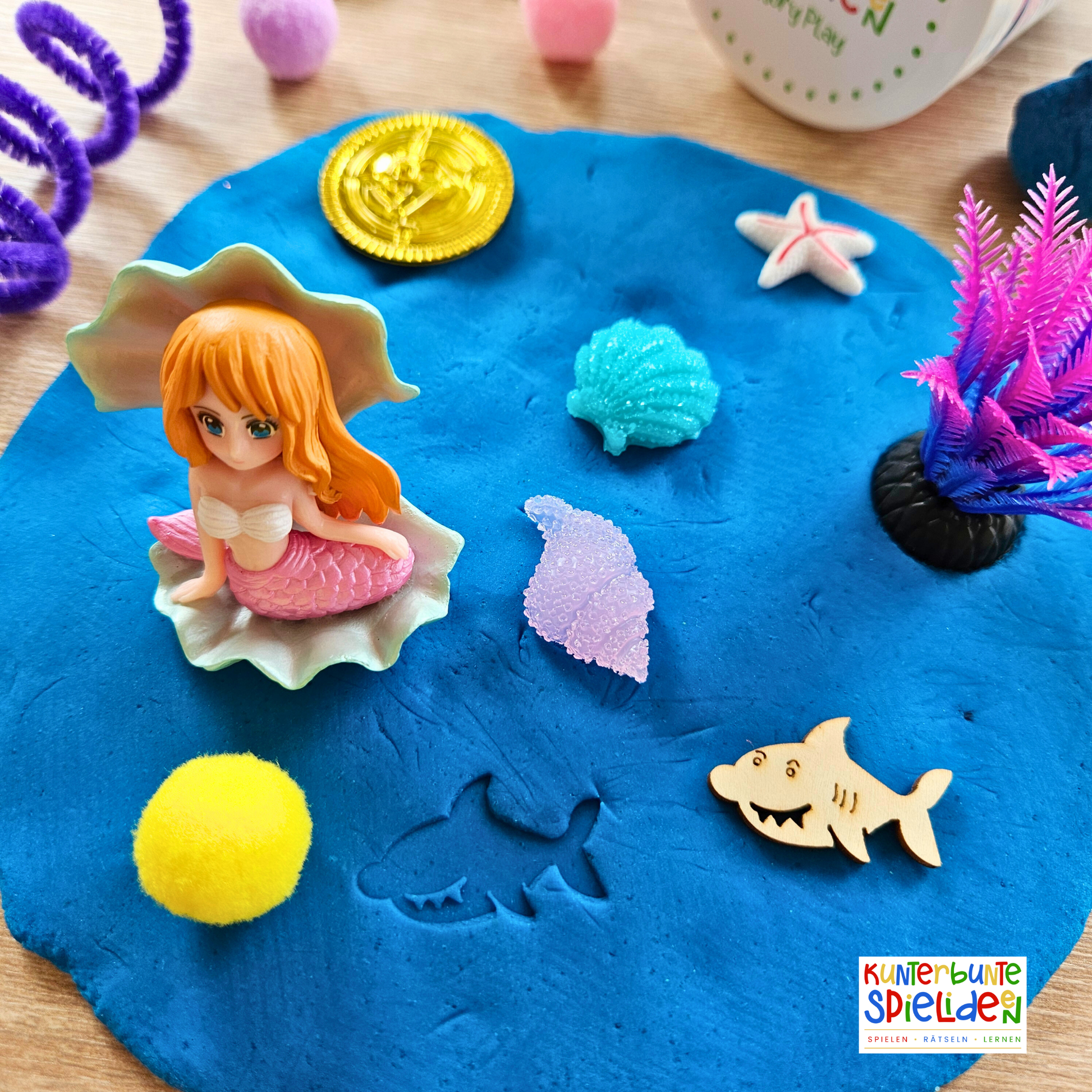 Knete als Geschenk: Meerjungfrau Knete im Glas für Kindergeburtstag und Mitbringsel