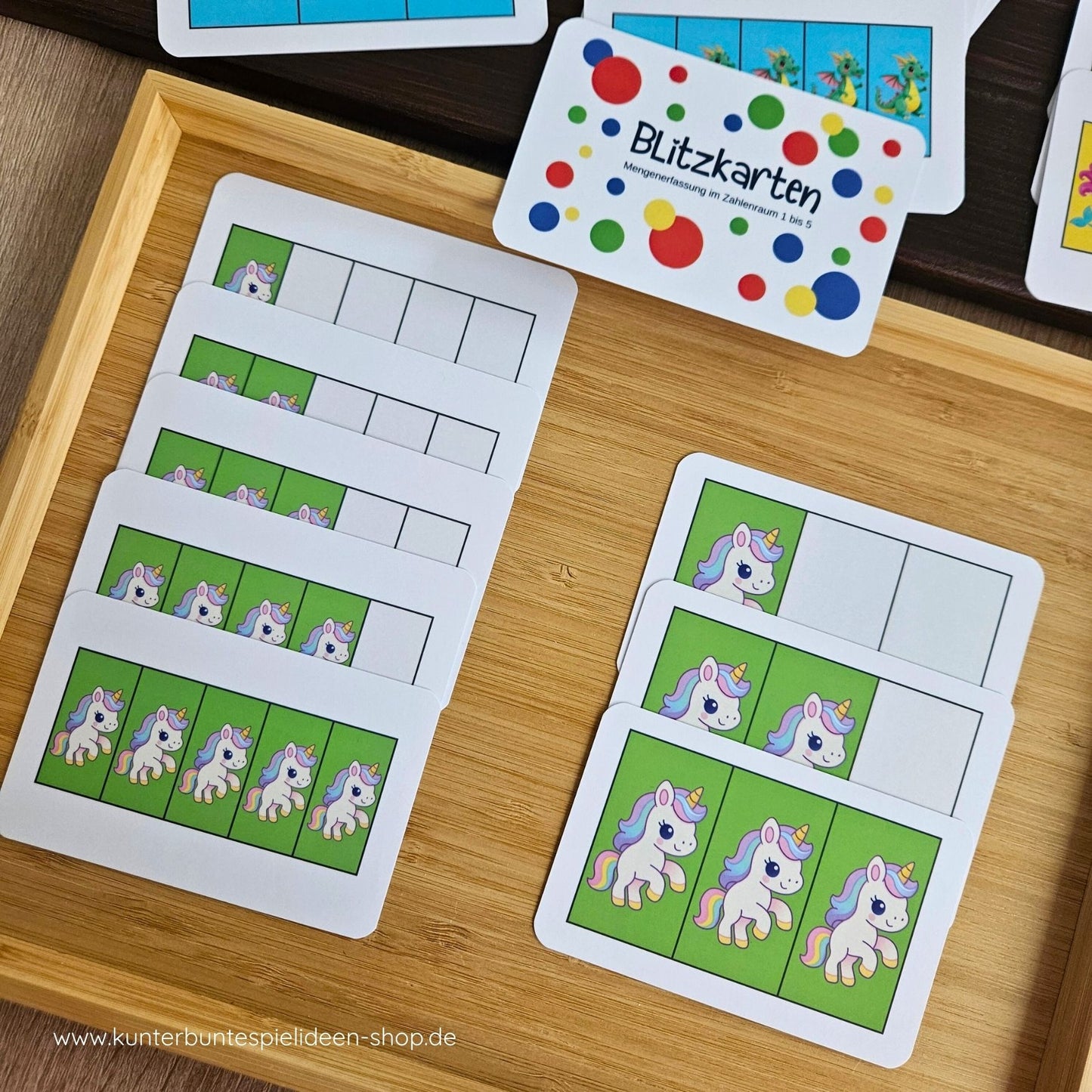 Lernkarten zur Mengenerfassung für Kindergartenkinder – Einstieg 1–3, Aufbau 1–5, mehr/weniger üben