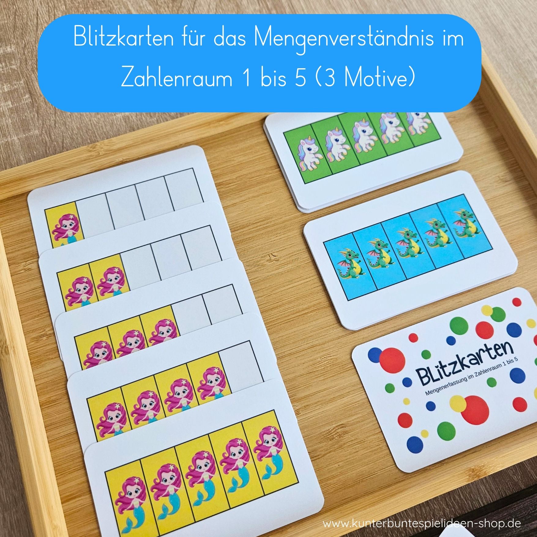 Mengenerfassung Lernkarten bis 5 – kurze Spielroutine für Kinder ab 2 Jahren, ideal im Alltag