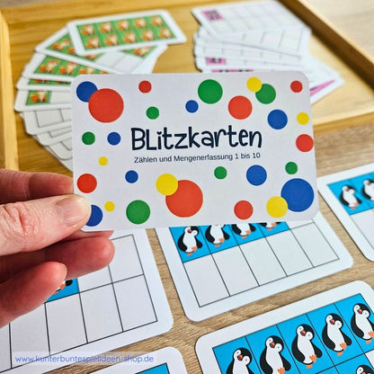 Blitzkarten – Zählen & Mengenerfassung 1–10“ mit Set – drei Kartensets à 10, Zehnerfeld, frühe Matheförderung auf Deutsch.