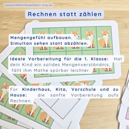 Blitzkarten Mengenerfassung 1–10 – simultanes Erfassen im Zehnerfeld; Vorbereitung auf die 1. Klasse für Kinderhaus, Kita, Vorschule und zu Hause (DE/AT/CH)