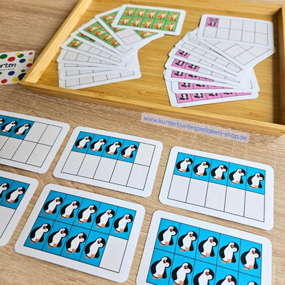 Mengenerfassung im Zahlenraum 1–10, Übungen für Gruppen in Kita/Kinderhaus, Zahlbilder sicher erkennen (DACH).