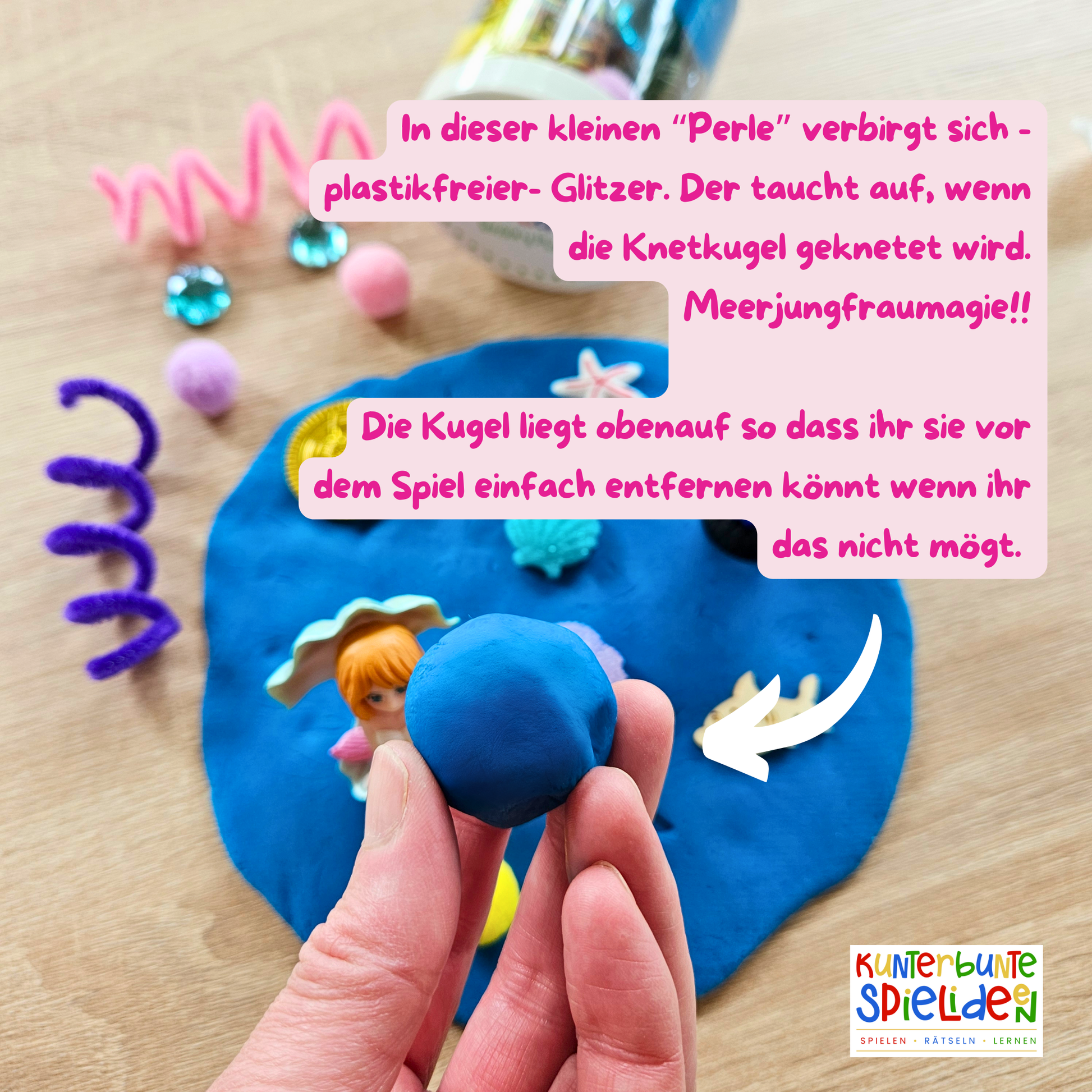 Meerjungfrau Knete im Glas – hochwertiges Kreativspiel mit Knete für Kindergartenkinder