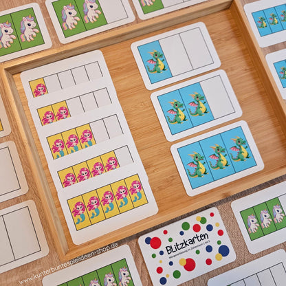 Blitzkarten Mengen im Zahlenraum 1–5 – Mengen erkennen, größer kleiner unterscheiden, Spielideen inklusive
