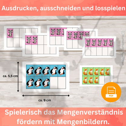 Mengenverständnis fördern für Vorschule und 1. Klasse – Blitzkarten Zehnerfeld 1–10 zum Ausdrucken, frühe Basis fürs Rechnen statt zählen, Mengenbilder stabil aufbauen