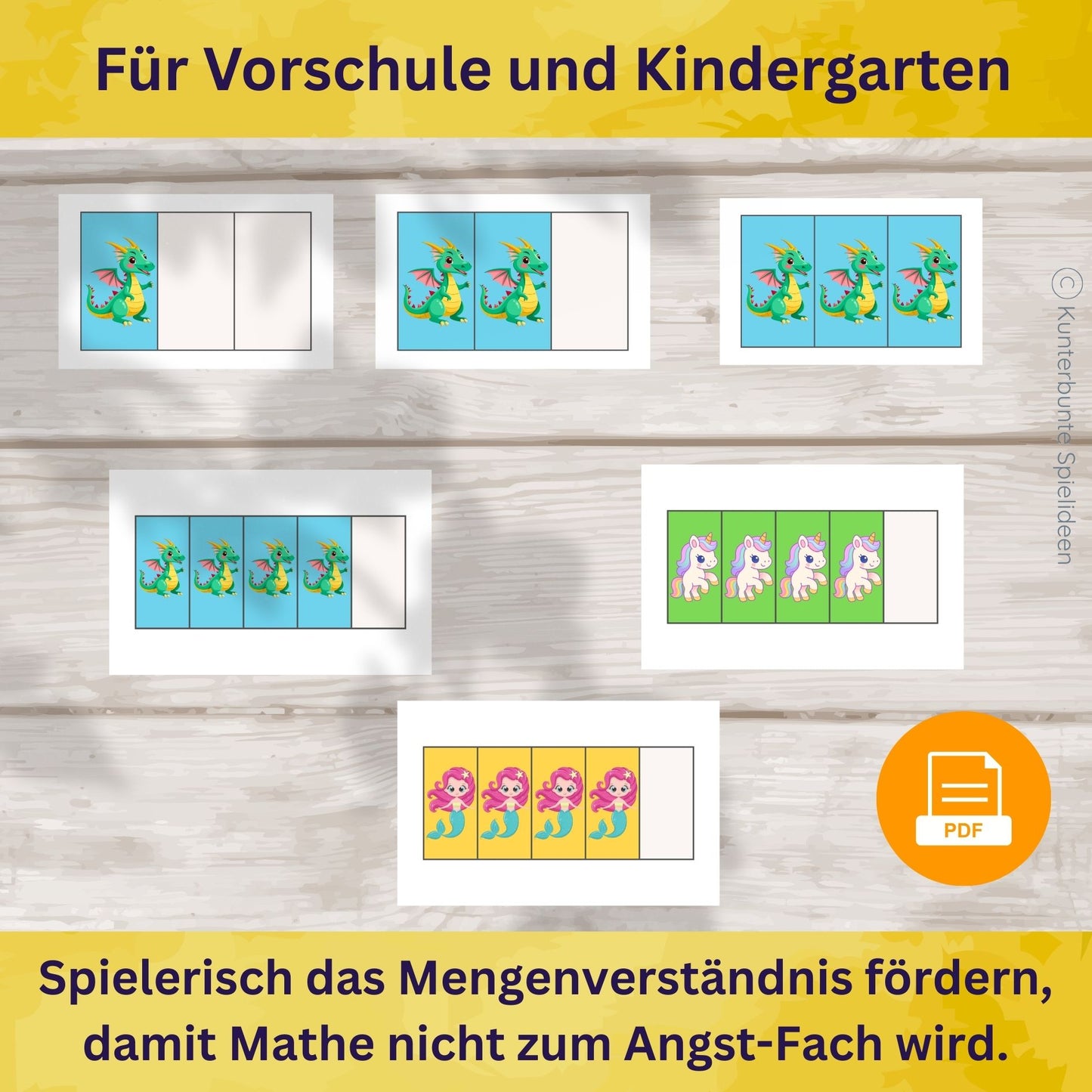 Mengenverständnis Kindergarten fördern mit Lernkarten – Mengenbilder erkennen statt zählen lernen für Kinder ab 3 Jahren
