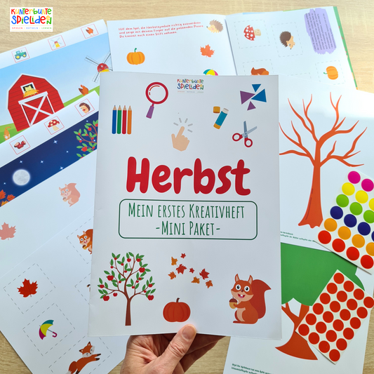 Mein erstes Herbst Kreativheft – Montessori Busy Book ab 20 Monaten mit Bastel- und Lernblättern für Kleinkinder zur Beschäftigung 