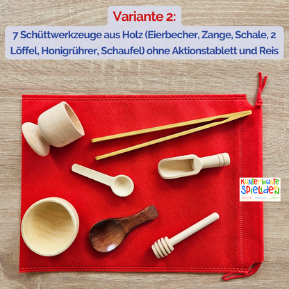 Montessori Material Schüttwerkzeuge - Sensorik Spielzeug