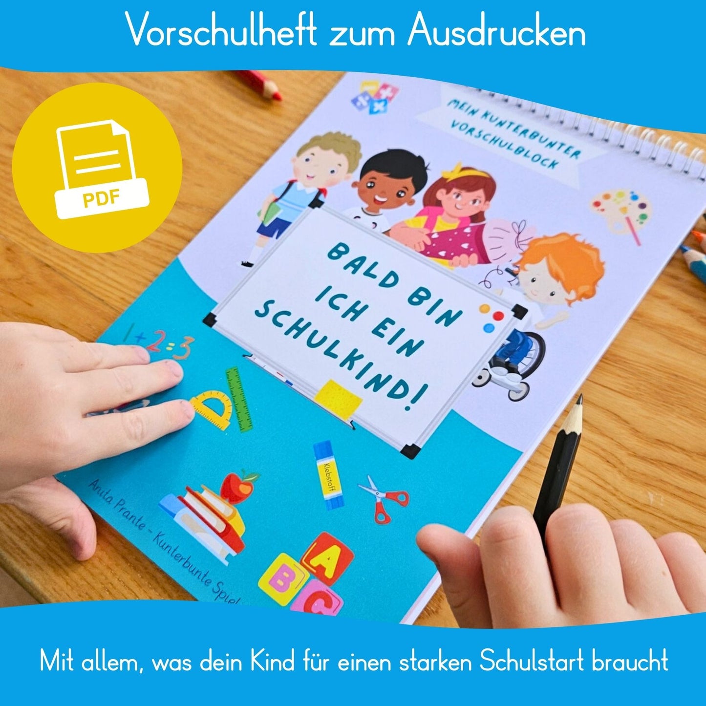 Vorschulheft zum Ausdrucken ab 5 Jahren in deutscher Grundschrift mit Vorschulübungen für einen starken Schulstart als PDF