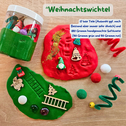 Weihnachtswichtel Knete als Geschenk in der Weihnachtszeit zur Beschäftigung wenn der Wichtel krank ist oder keine Zeit