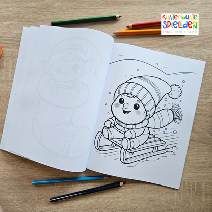 Santas Elves Coloring Book - Personalized Coloring Book for Children