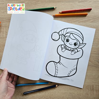 Santas Elves Coloring Book - Personalized Coloring Book for Children