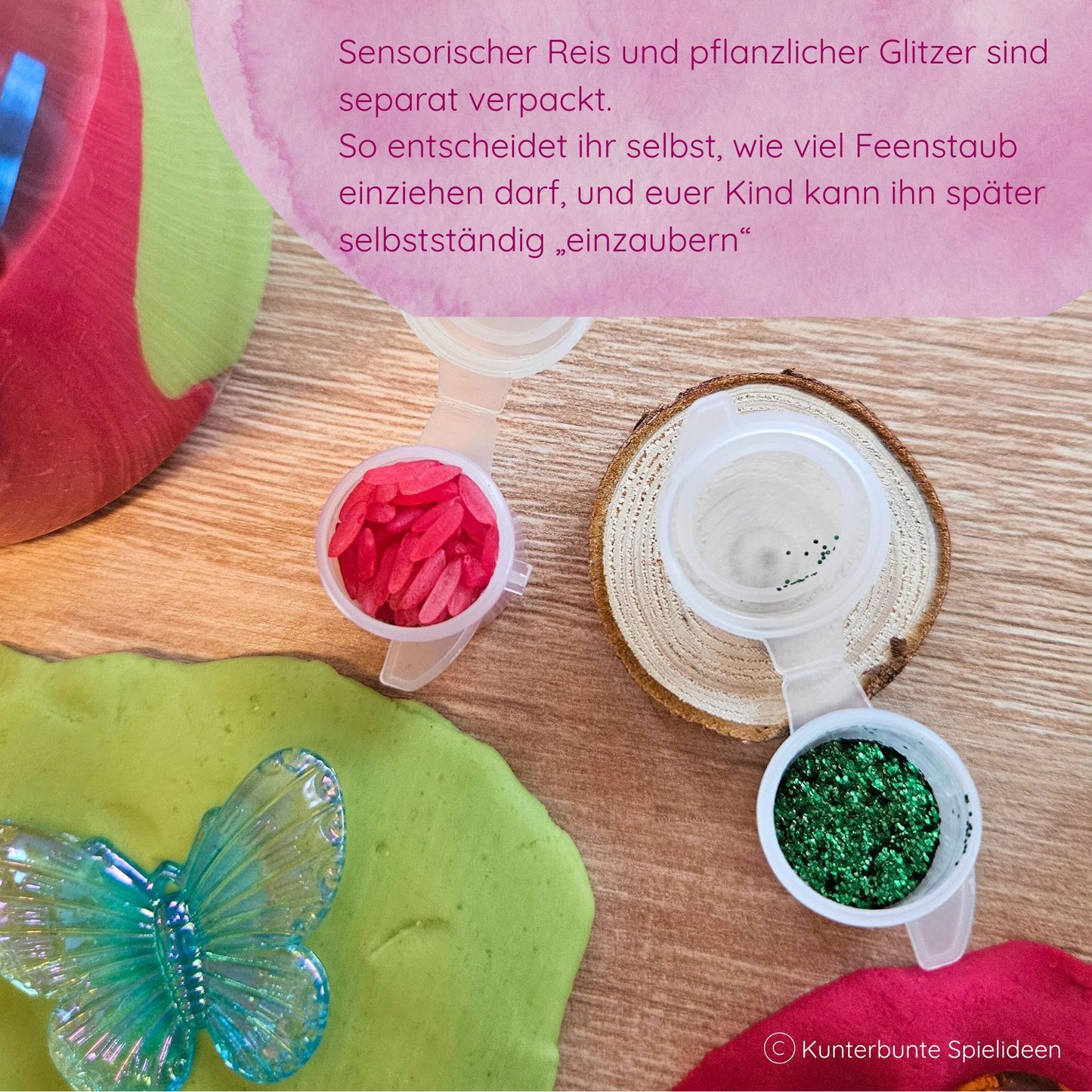 Knetspiel Frühling ab 3 mit Wichtel, Gartenzaun und Deko zum Bauen, Dekorieren und freien Spielen