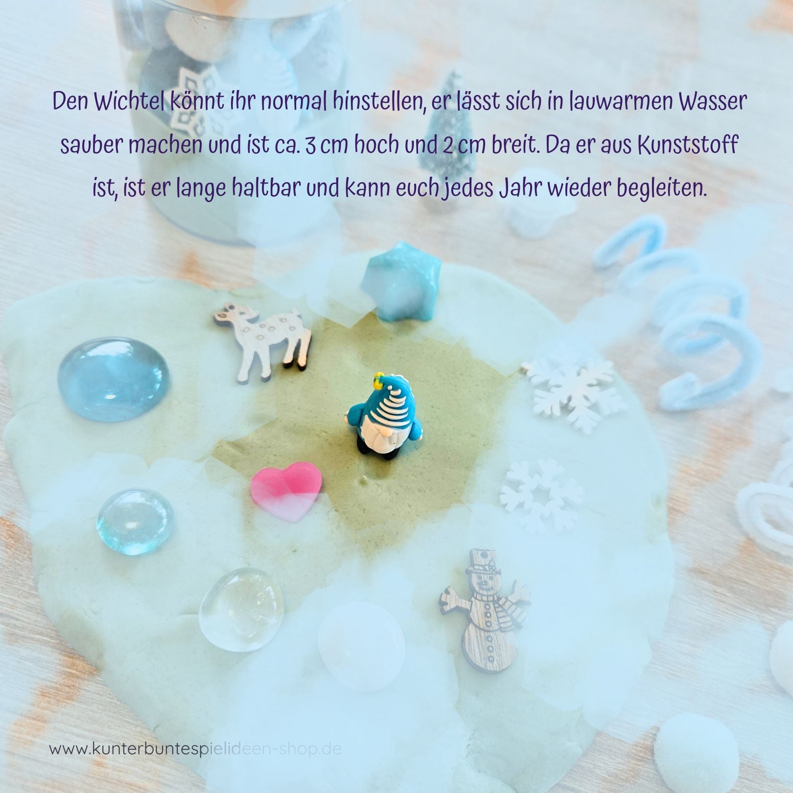 Wichtelfigur als Abschiedsgeschenk wenn der Wichtel auszieht. Kleines Geschenk für die Wichtelzeit. Beschäftigungsspiel mit Knete wenn keine Zeit für Wichtelstreiche ist. VOn kunterbunte Spielideen