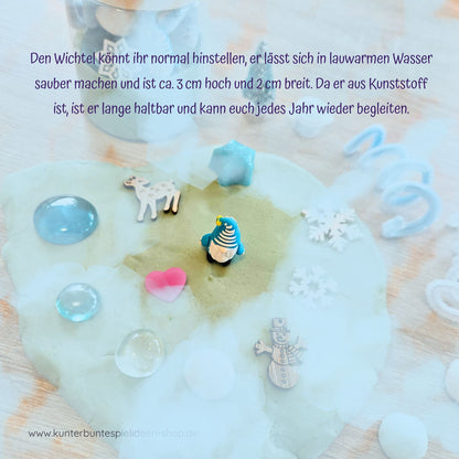 Wichtelfigur als Abschiedsgeschenk wenn der Wichtel auszieht. Kleines Geschenk für die Wichtelzeit. Beschäftigungsspiel mit Knete wenn keine Zeit für Wichtelstreiche ist. VOn kunterbunte Spielideen