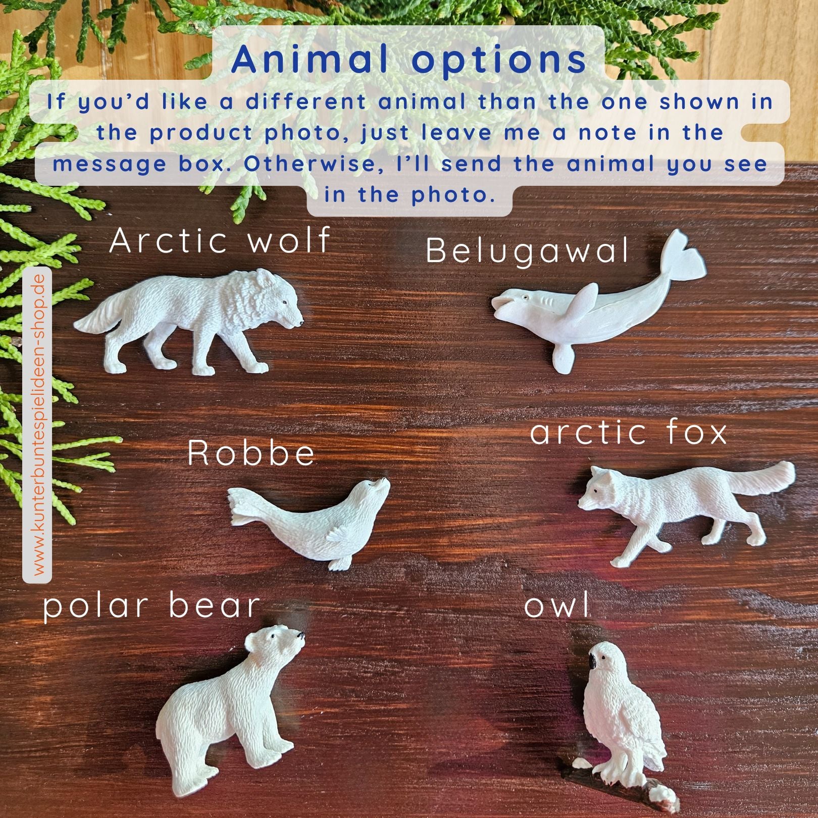 Animal options for playdough – arctic wolf, beluga whale, seal, arctic fox, polar bear and owl; mix-and-match playdough accessories for winter & Christmas themes; perfect advent calendar filler and small St. Nicholas gift; Montessori-inspired sensory play with handmade soft playdough from Germany; recommended for kids 3–5 (under 3 with supervision