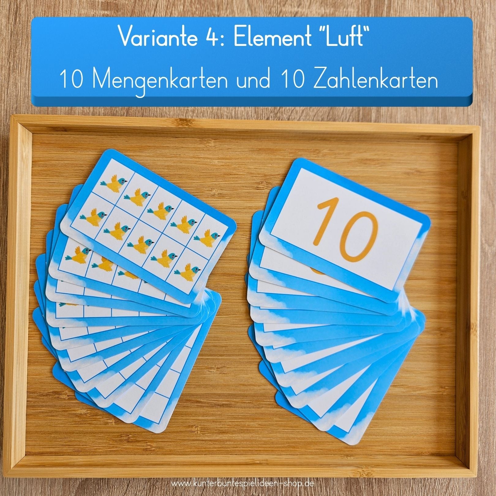 „Ich habe … wer hat?“ Spiel mit Zahlenkarten und Mengenkarten im Zehnerfeld für den Zahlenraum 1 bis 10. Lernkarten für Vorschule und Grundschule zur Förderung von Mengenverständnis und Zahlbeziehungen.
