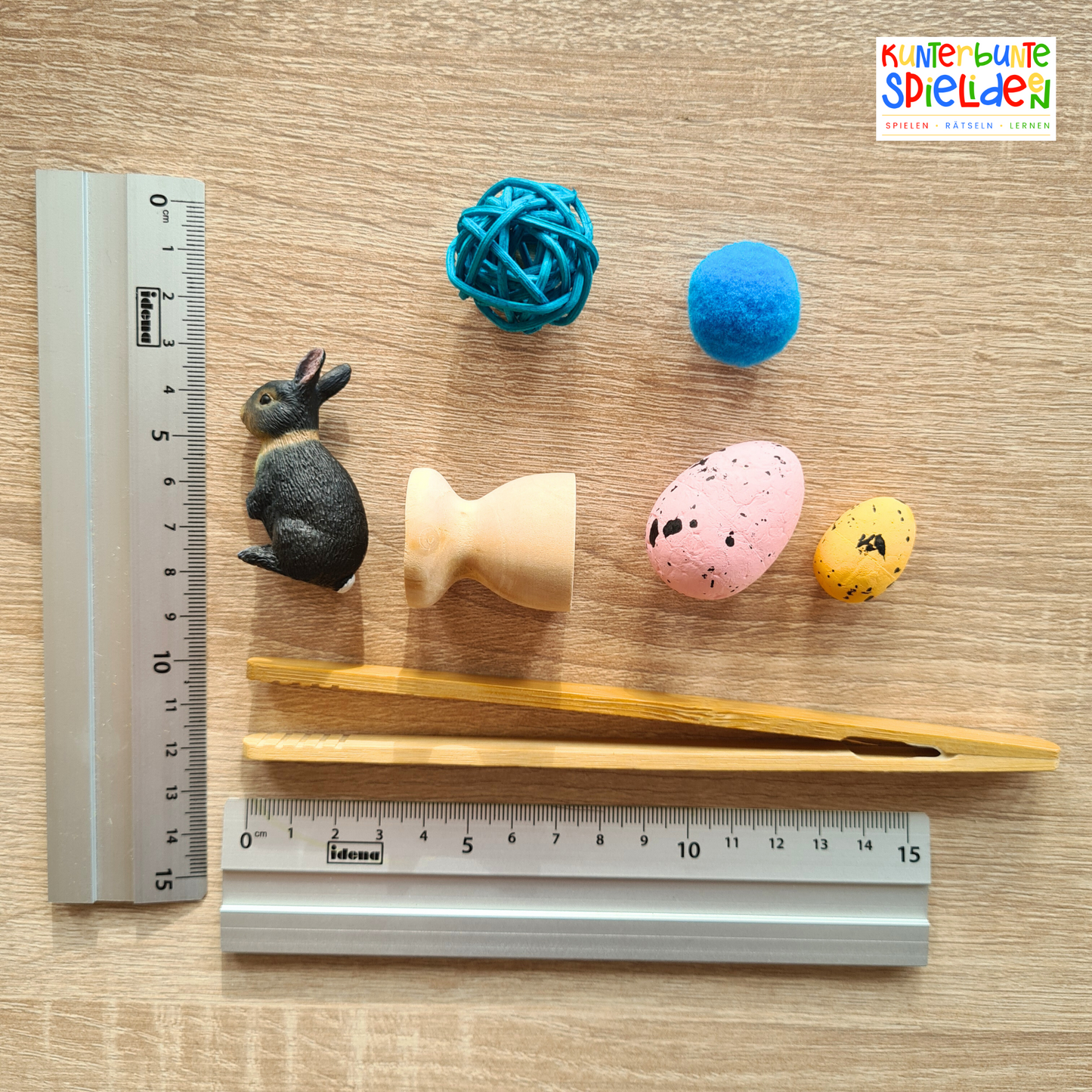 Sensorik Spielzeug für Ostern und Frühling als Fühlspiel und Montessori Beschäftigungsidee für Kinder ab 3 Jahren