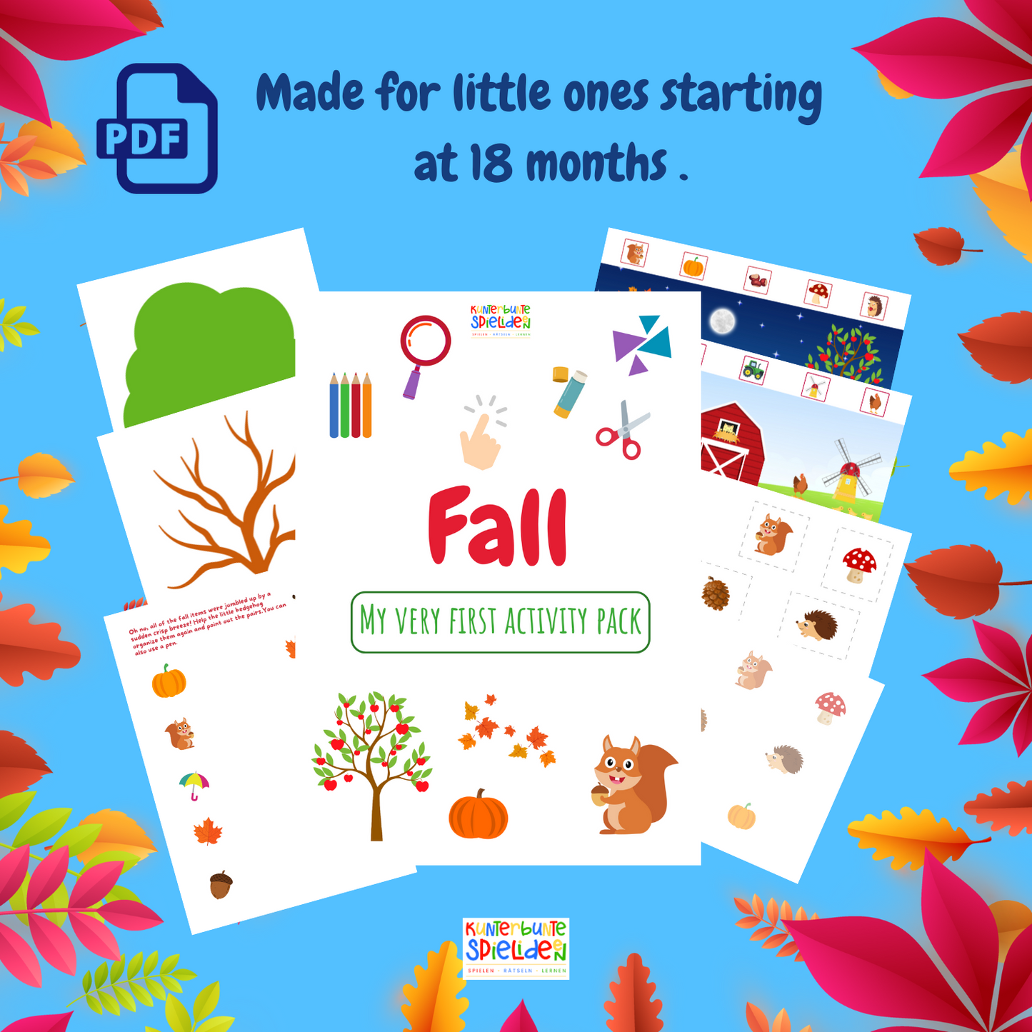 Busy Book Fall Autumn for Toddler Printable 18 Month onwards