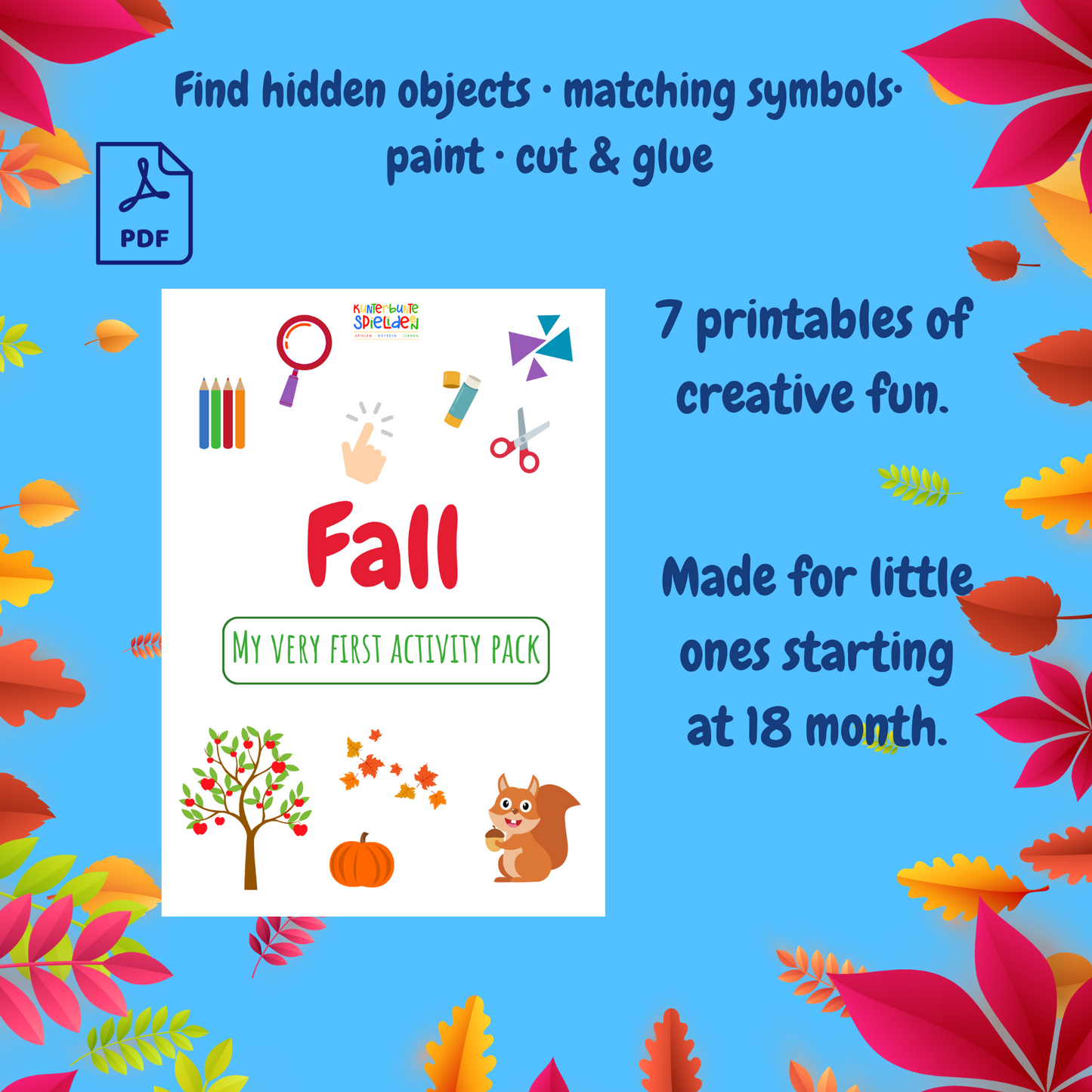 Busy Book Fall Autumn for Toddler Printable 18 Month onwards