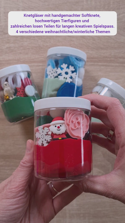 Kleines Geschenk: Knetglas für Weihnachten, Wichtelgeschenk & Adventskalender – Handgemachte Softknete für Kinder