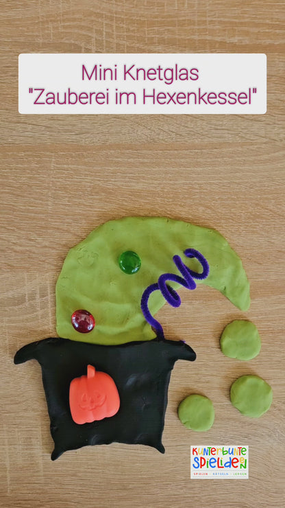 Halloween Play Dough Kit handgemachte vegane Knete mit losenTeilen Kreatives Spiel für Kinder für Halloween und in der Herbstzeit,Knete für Kinder, Gastgeschenk, Kleines Geschenk zu Halloween unter 10 Euro