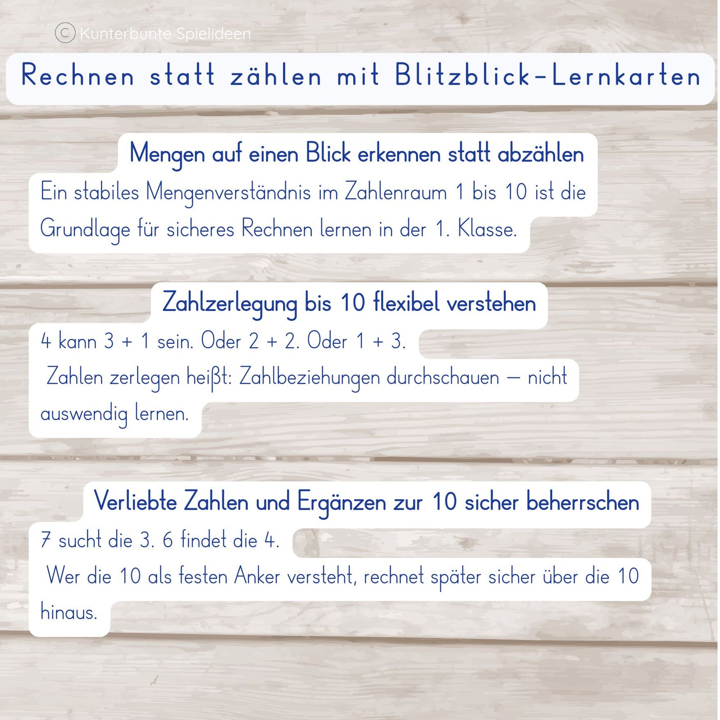 Mathe Spiel 1. Klasse Zahlenraum 1 bis 10 – Zahlzerlegung, verliebte Zahlen, Ergänzen zur 10 und stabiles Mengenverständnis mit Blitzblick Karten als Unterrichtsmaterial   