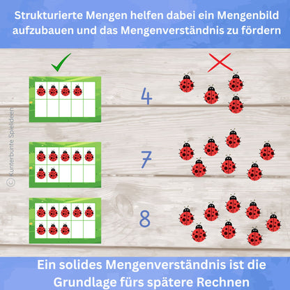 Strukturierte Mengen im Zehnerfeld fördern stabiles Mengenverständnis im Zahlenraum 1 bis 10 – Rechnen lernen 1. Klasse ohne abzählen